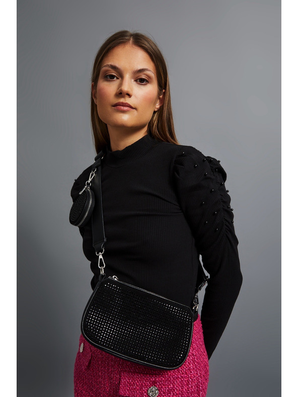 Moodo Crna torba preko ramena sa zatvaračem Moodo