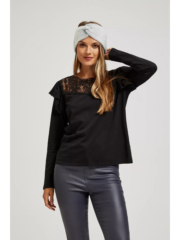 Moodo Topla pletena traka za glavu siva Moodo