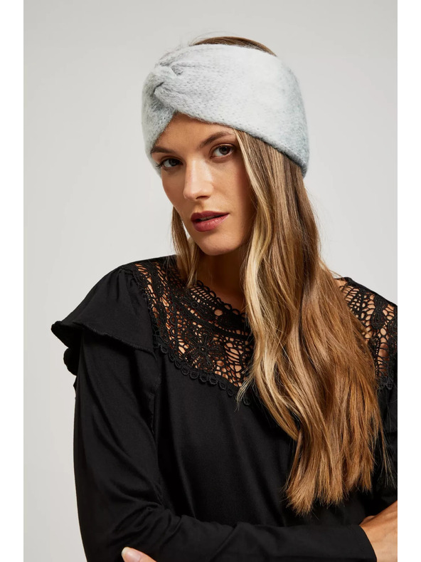 Moodo Topla pletena traka za glavu siva Moodo