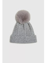 Moodo Kapa s krznenim pomponom siva Moodo