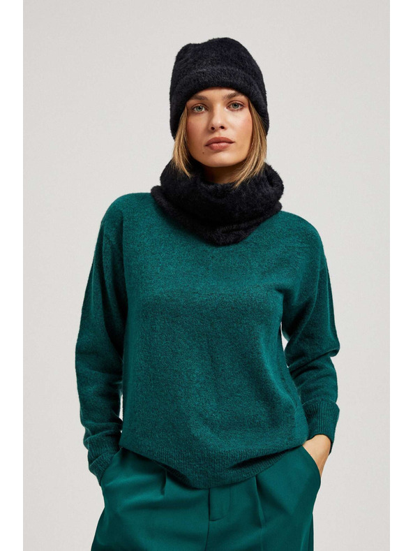 Moodo Topla krznena kapa crna Moodo