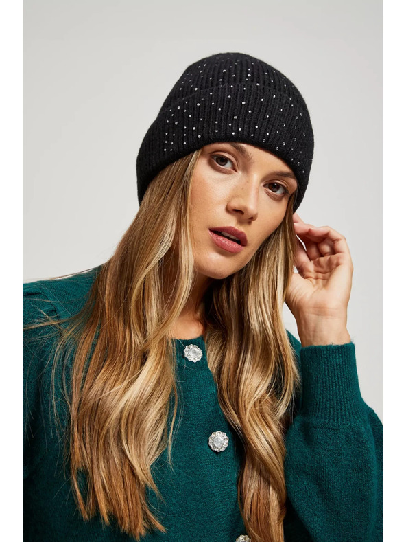 Moodo Pletena crna kapa Moodo