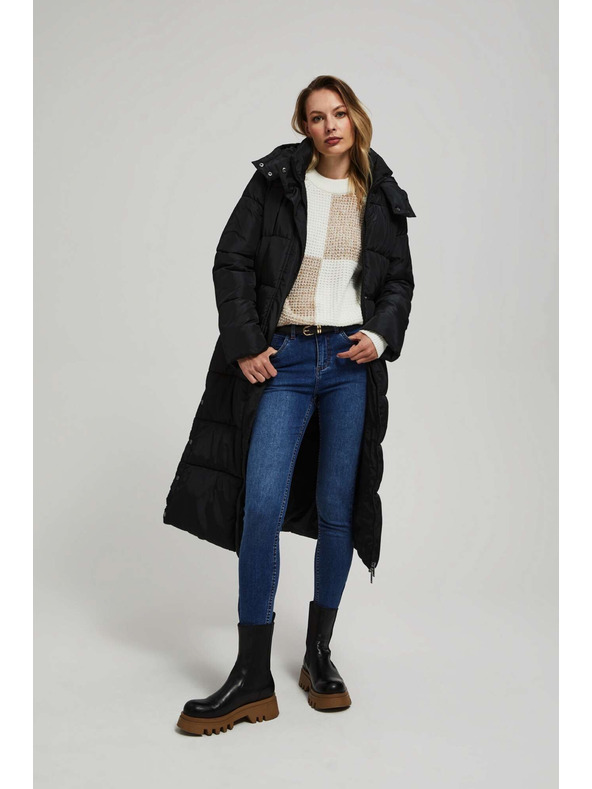 Moodo Prošivena jakna s kapuljačom crna Moodo