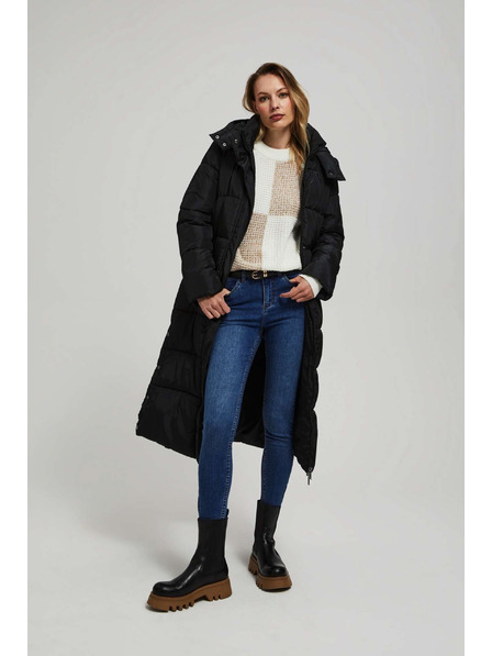 Moodo Prošivena jakna s kapuljačom crna Moodo