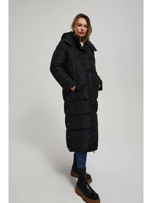 Moodo Prošivena jakna s kapuljačom crna Moodo