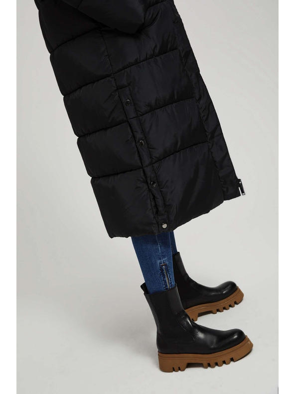 Moodo Prošivena jakna s kapuljačom crna Moodo