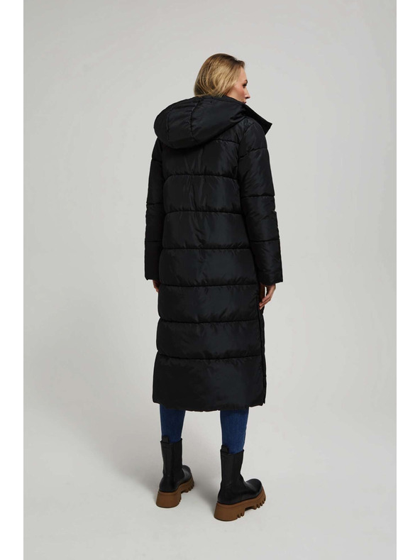 Moodo Prošivena jakna s kapuljačom crna Moodo