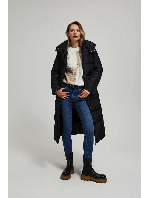 Moodo Prošivena jakna s kapuljačom crna Moodo