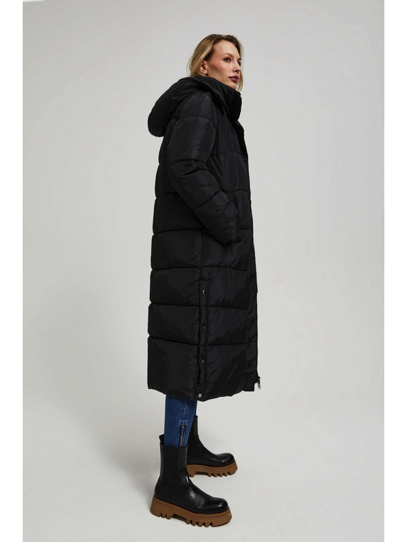 Moodo Prošivena jakna s kapuljačom crna Moodo