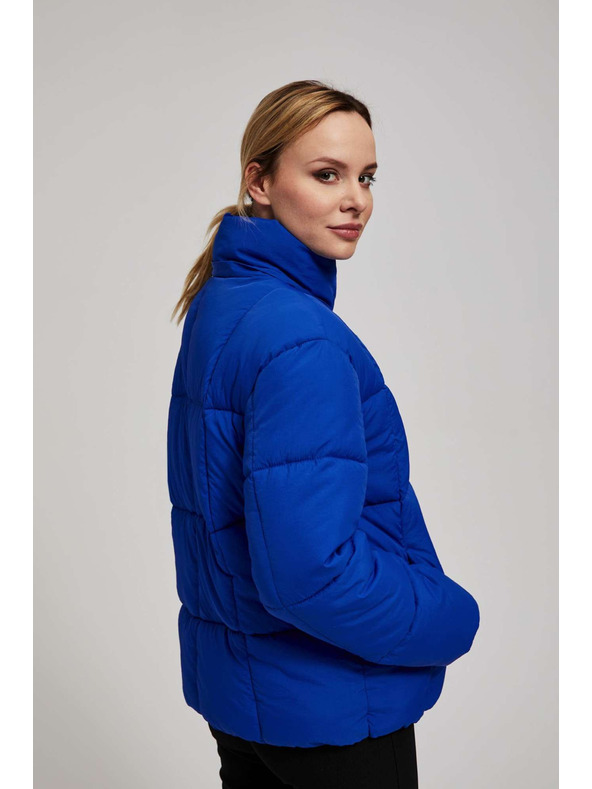 Moodo Kratka prošivena jakna s kapuljačom tamno plava Moodo