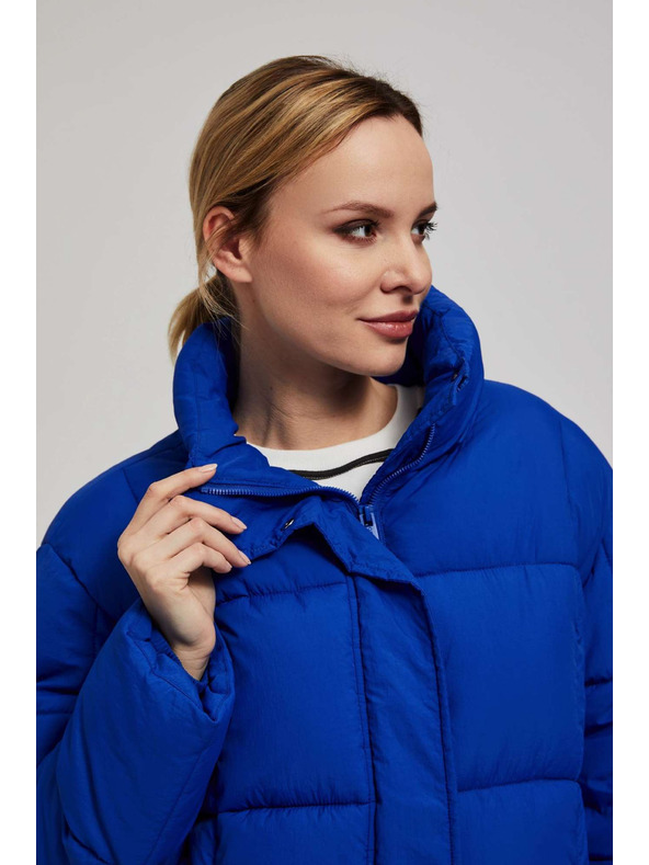 Moodo Kratka prošivena jakna s kapuljačom tamno plava Moodo