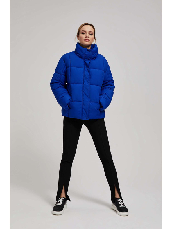 Moodo Kratka prošivena jakna s kapuljačom tamno plava Moodo