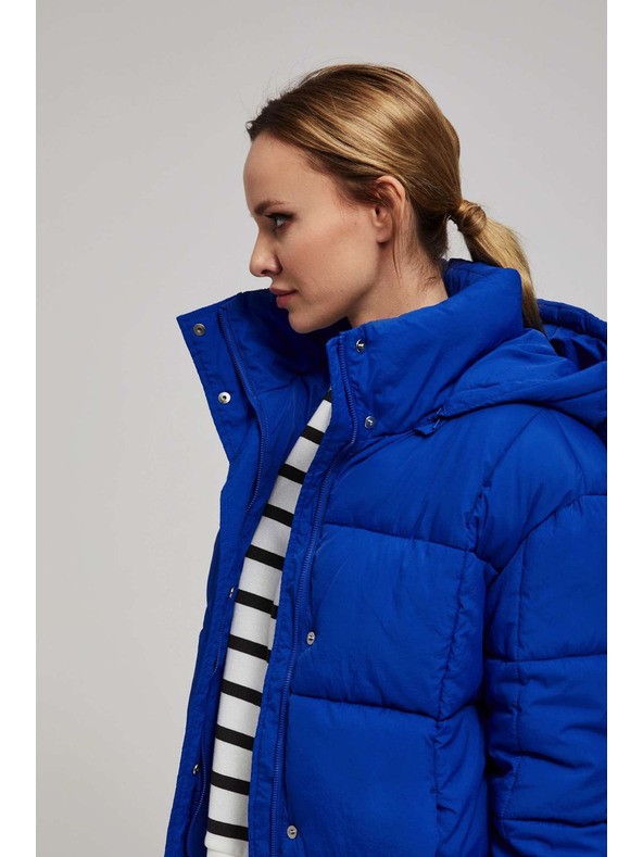 Moodo Kratka prošivena jakna s kapuljačom tamno plava Moodo