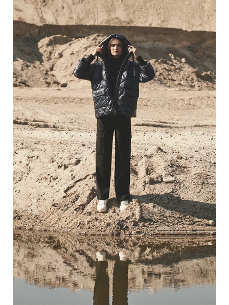 Moodo Metalna prošivena jakna tamno plava Moodo