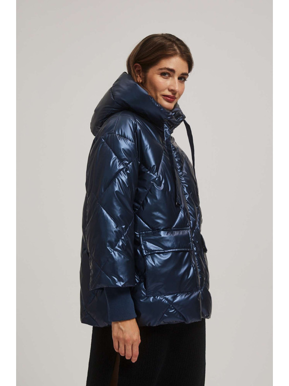 Moodo Metalna prošivena jakna tamno plava Moodo