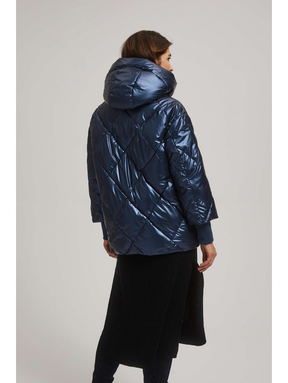 Moodo Metalna prošivena jakna tamno plava Moodo