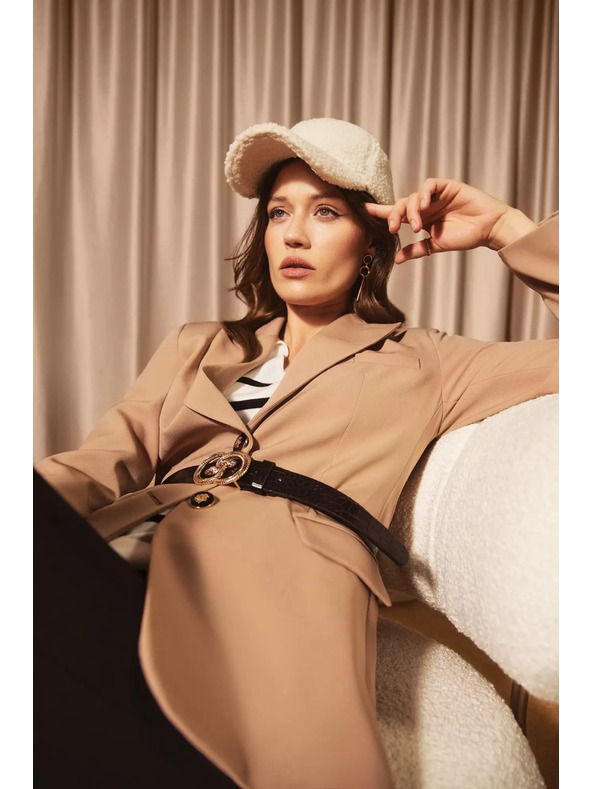 Moodo Jednostrano sako tamno bež Moodo