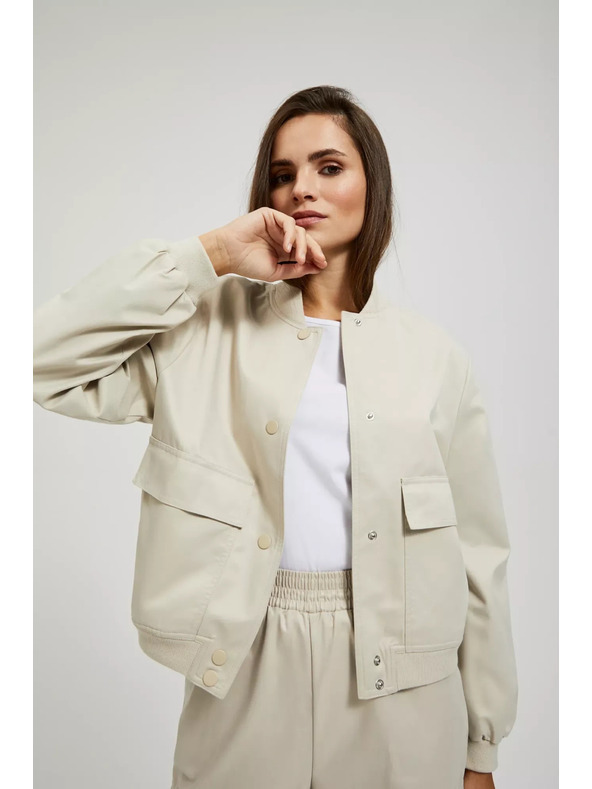 Moodo Bež bomber jakna s džepovima Moodo