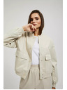 Moodo Bež bomber jakna s džepovima Moodo