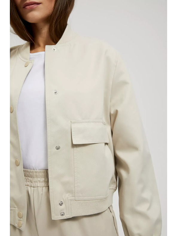 Moodo Bež bomber jakna s džepovima Moodo