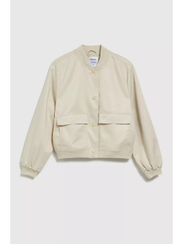Moodo Bež bomber jakna s džepovima Moodo