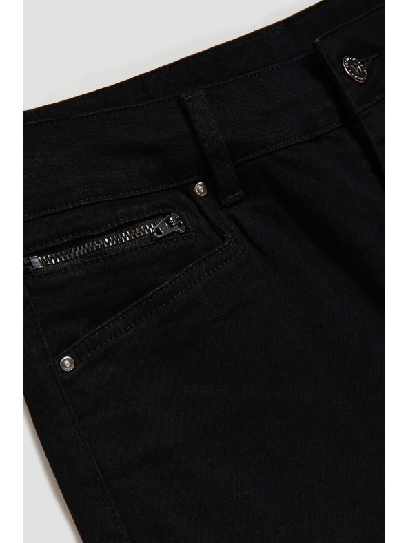 Moodo Uske traperice sa srednjim strukom crne Moodo