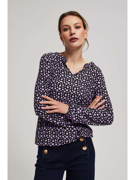 Moodo Uzorkovana bluza s V-izrezom u lavandi Moodo