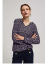 Moodo Uzorkovana bluza s V-izrezom u lavandi Moodo