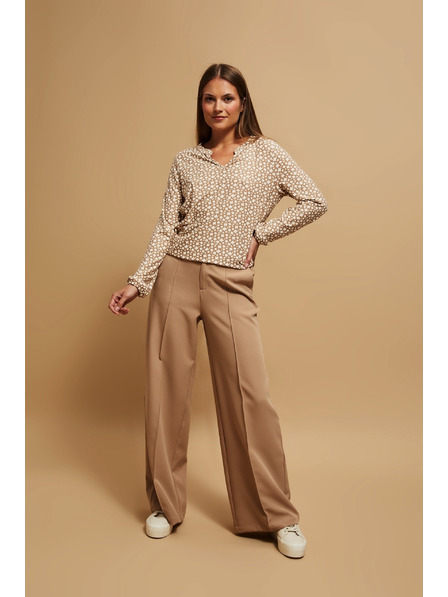 Moodo Uzorkovana bluza s V-izrezom u biser boji Moodo