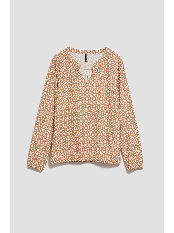 Moodo Uzorkovana bluza s V-izrezom u biser boji Moodo