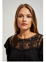 Moodo Crna majica s čipkom Moodo