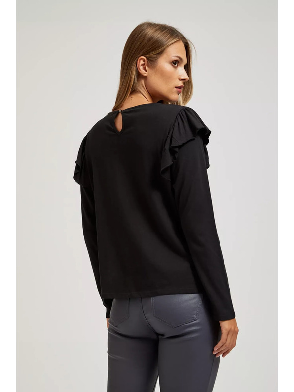 Moodo Crna majica s čipkom Moodo