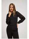 Moodo Crna bluza s ukrašenim rukavima Moodo