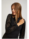 Moodo Crna bluza s ukrašenim rukavima Moodo