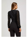 Moodo Crna bluza s ukrašenim rukavima Moodo