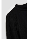 Moodo Crna bluza s polo-izrezom i napuhnutim rukavima Moodo