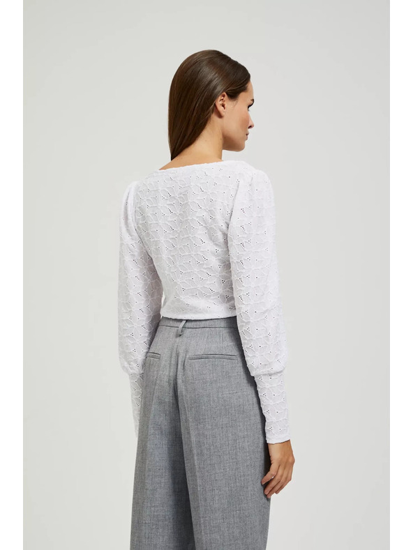 Moodo Azurna bluza s V-izrezom Moodo