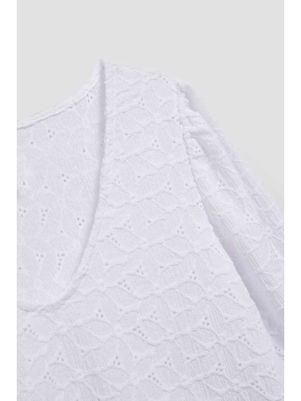 Moodo Azurna bluza s V-izrezom Moodo