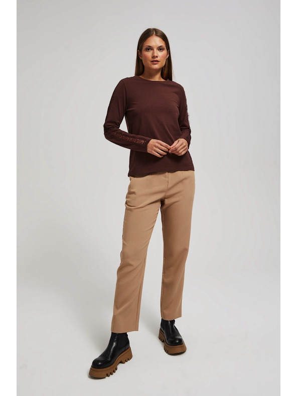 Moodo Majica s čipkom na rukavima Moodo