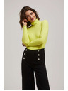 Moodo Rebrasta bluza s rolkom u limun boji Moodo