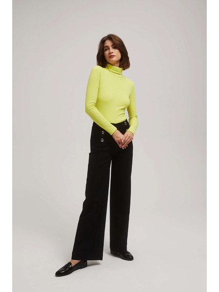 Moodo Rebrasta bluza s rolkom u limun boji Moodo