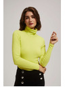 Moodo Rebrasta bluza s rolkom u limun boji Moodo
