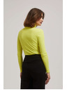 Moodo Rebrasta bluza s rolkom u limun boji Moodo
