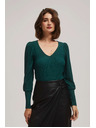 Moodo Smaragdna bluza s V-izrezom Moodo