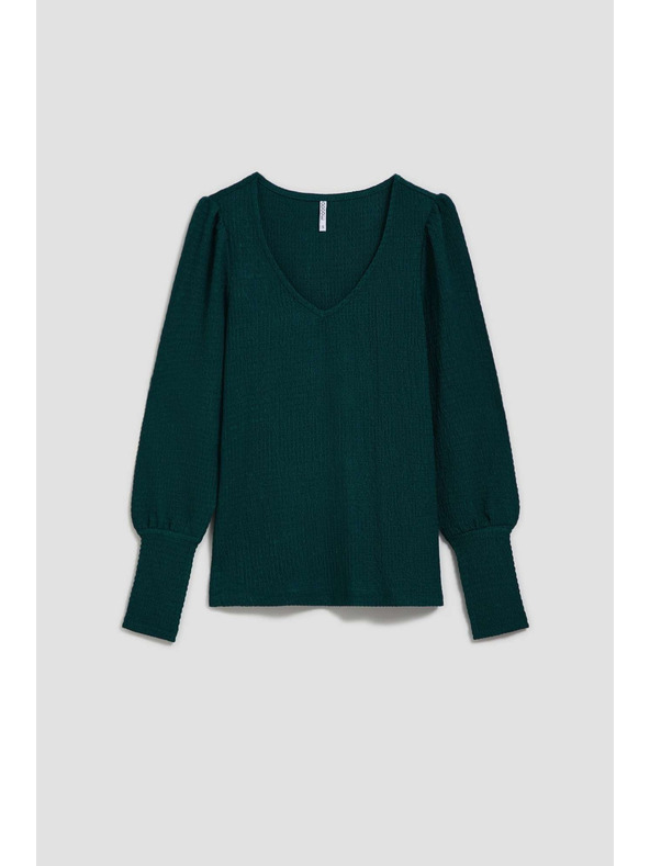 Moodo Smaragdna bluza s V-izrezom Moodo