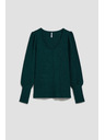 Moodo Smaragdna bluza s V-izrezom Moodo