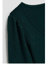 Moodo Smaragdna bluza s V-izrezom Moodo