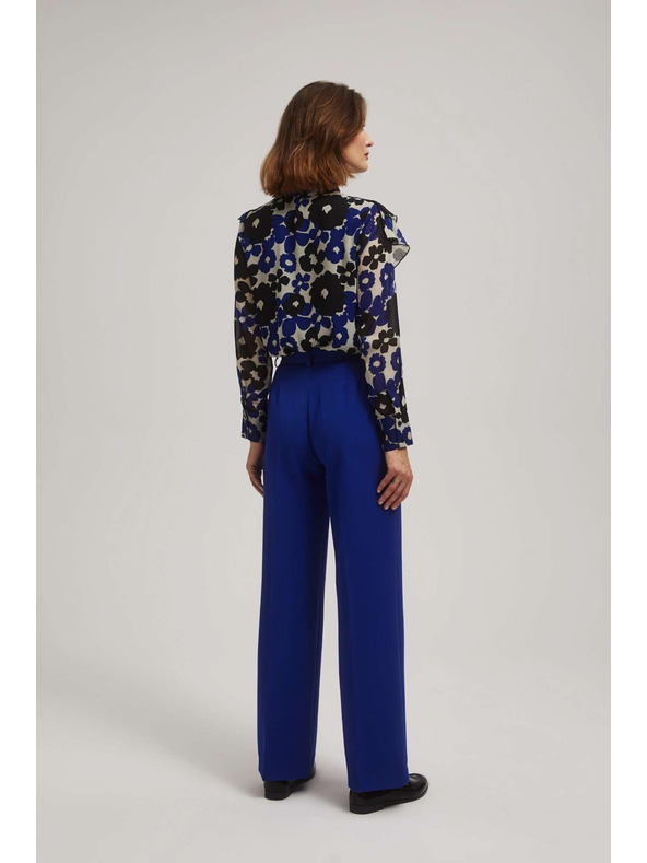 Moodo Plave hlače s teksturom i širokim nogavicama Moodo