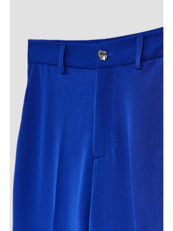 Moodo Plave hlače s teksturom i širokim nogavicama Moodo