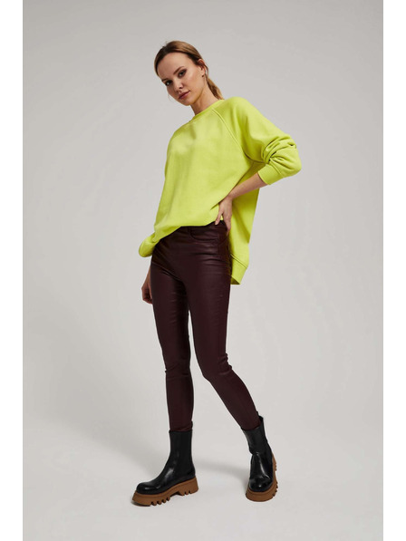 Moodo Voštane uske hlače u kestenjastoj boji Moodo